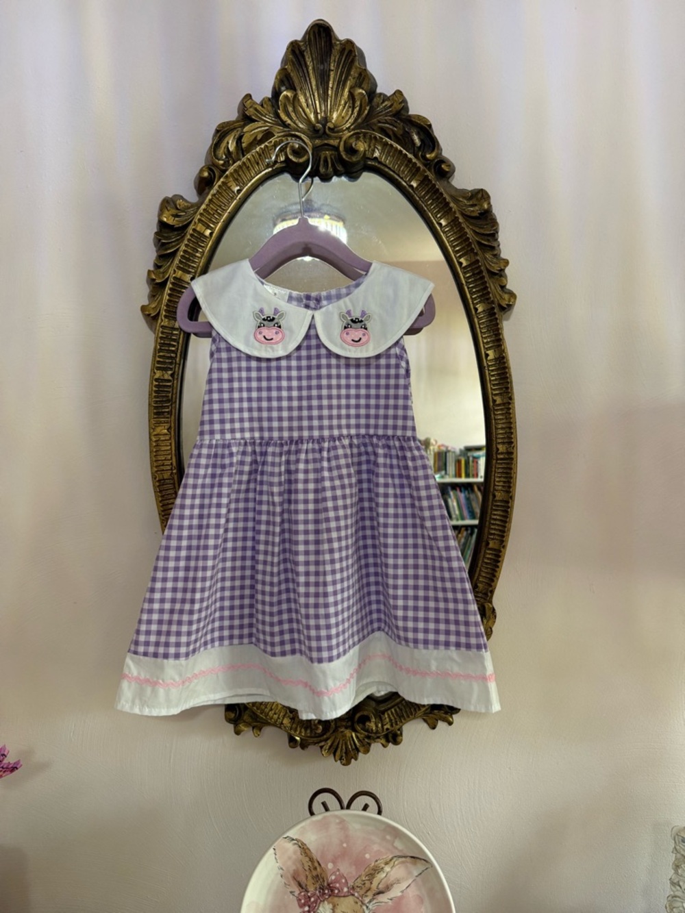 Embroidered appliqué Happy Cow Dress, 2T